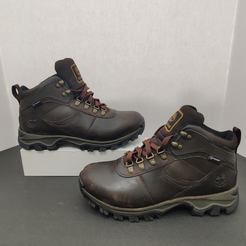 Men's Timberland Mt Maddsen Waterproof Hiking Boot Brown 2730R Size 9.5W NWOB